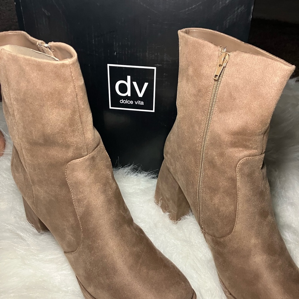 Dolce Vita Brown Suede Heeled Boots